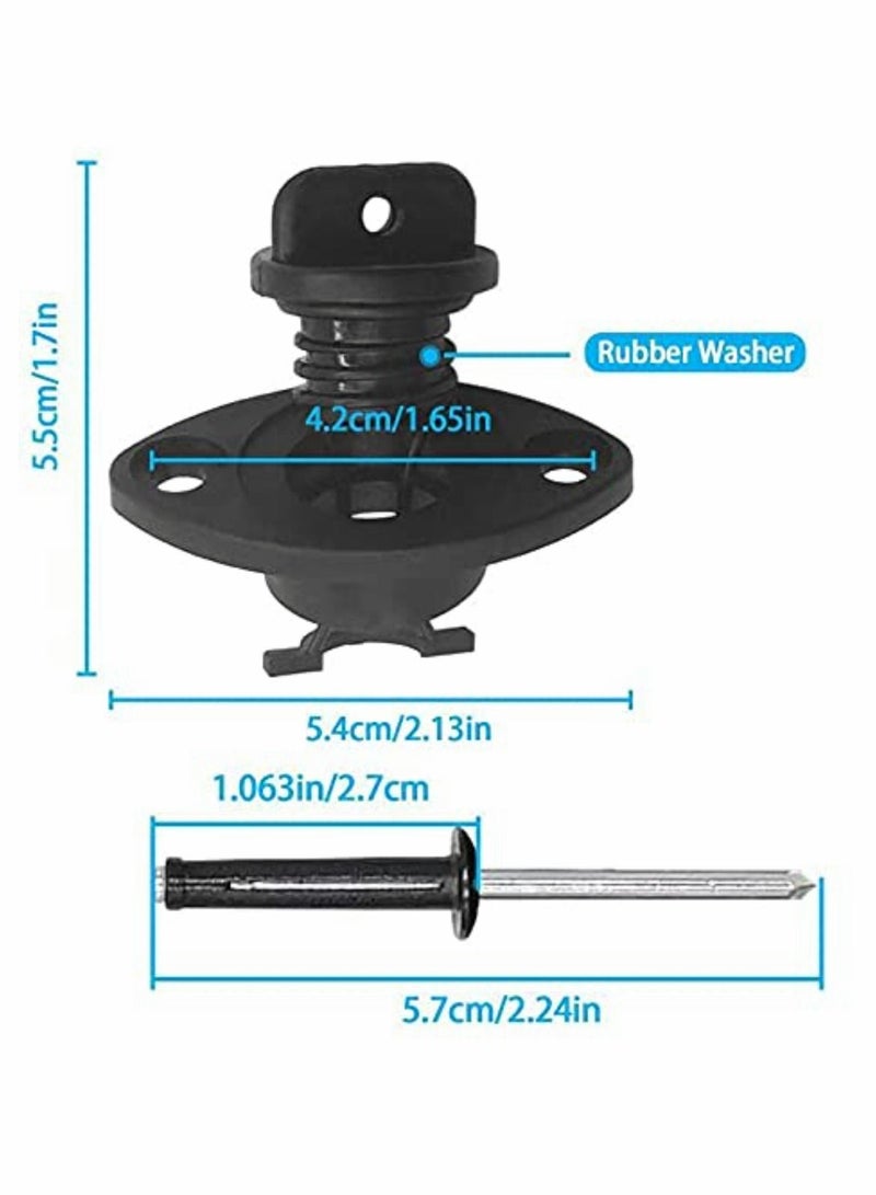 Y&D Drain Plug Kit Boat Scupper Plugs Thread Bung for Kayak Canoe with Screws Hardware and 2 Set Black - Image 2