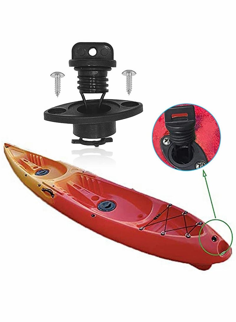 Y&D Drain Plug Kit Boat Scupper Plugs Thread Bung for Kayak Canoe with Screws Hardware and 2 Set Black - Image 3