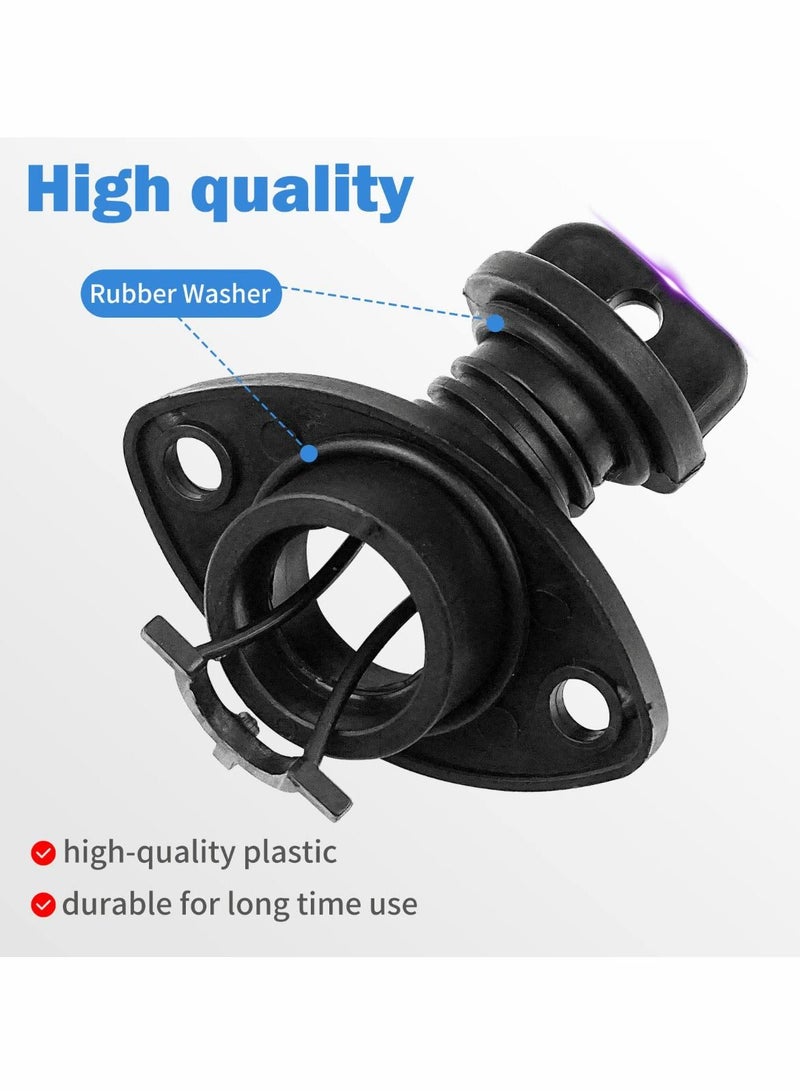 Y&D Drain Plug Kit Boat Scupper Plugs Thread Bung for Kayak Canoe with Screws Hardware and 2 Set Black - Image 4