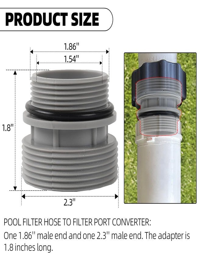 TonGass 40mm to 1 1/2” Filter Hose Conversion Kit - Above Ground Pool Adapter Connects 40mm Hoses to Standard 1 1/4” or 1 1/2” Filter Ports - Image 2