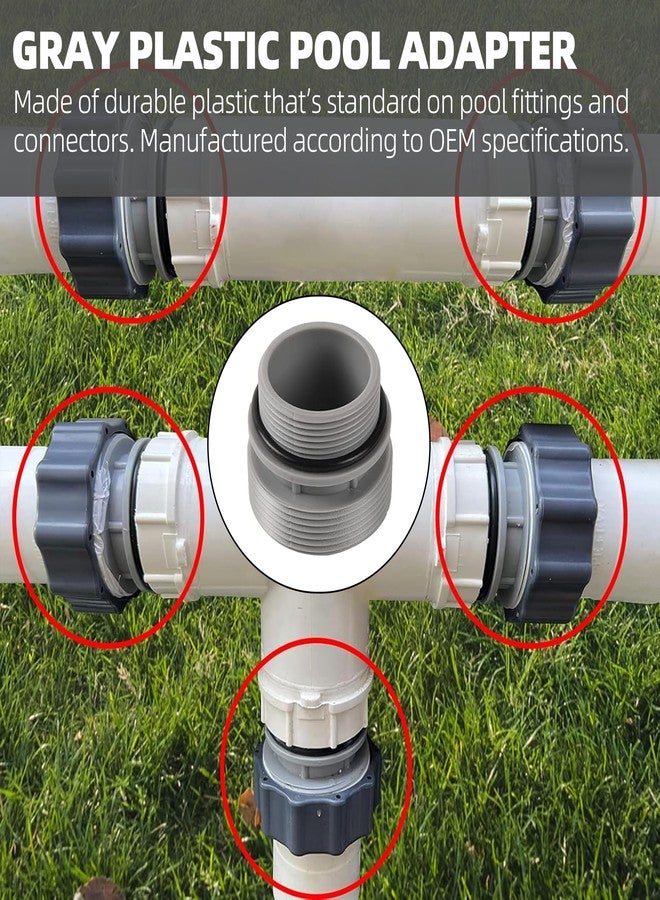 TonGass 40mm to 1 1/2” Filter Hose Conversion Kit - Above Ground Pool Adapter Connects 40mm Hoses to Standard 1 1/4” or 1 1/2” Filter Ports - Image 4