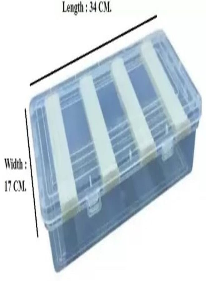 MFN Plastic Organizer Jewellery Storage Box comes with adjustable 4 rod for Bangles Chudi, Bracelet Wrist Watch and Multipurpose Accessories For Women and Girls | Transparent - Image 3