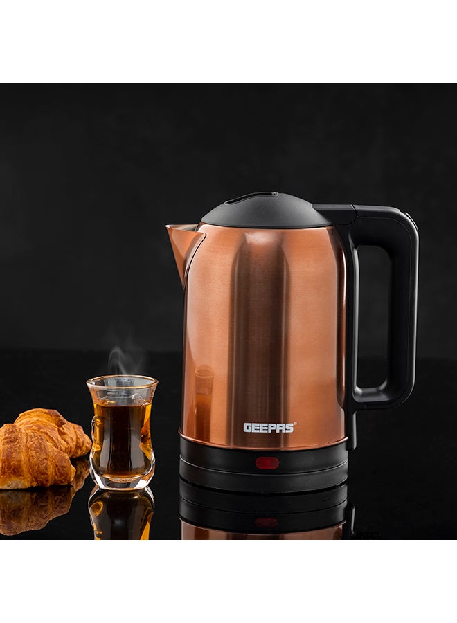 GEEPAS Quick Boil Stainless Steel Water Kettle | Auto Shut-Off | Boil-Dry Protection | Tea-Coffee Maker 1.8 L 1500 W GK38053 Brown - Image 2