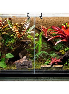 Tallew Reptile Hide, Reptile Food Bowls, Lizard Resin Hollow Tree Trunk Hideout, Bearded Dragon Tank Accessories Reptile Water Dish Habitat Tank Decoration for Lizards, Snake, Gecko, 3 Pcs (Brown Rock)  - Image 5
