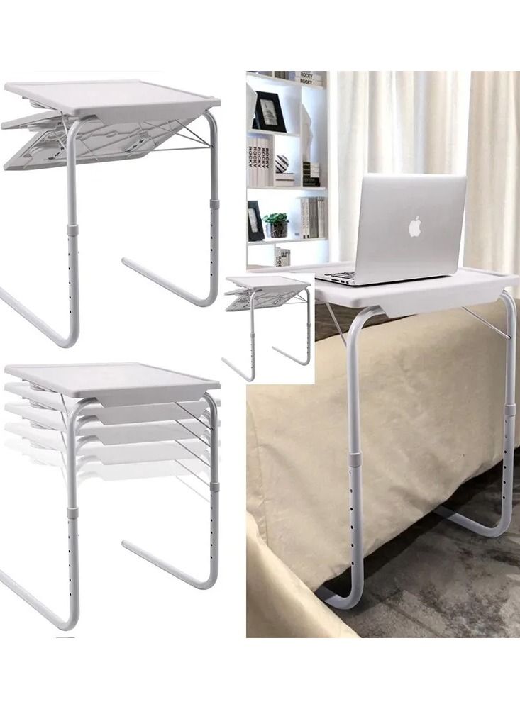 Table Mate Adjustable Folding Table Mate Home Office Reading Writing White Normal Portable Laptop Desk Table - Image 1