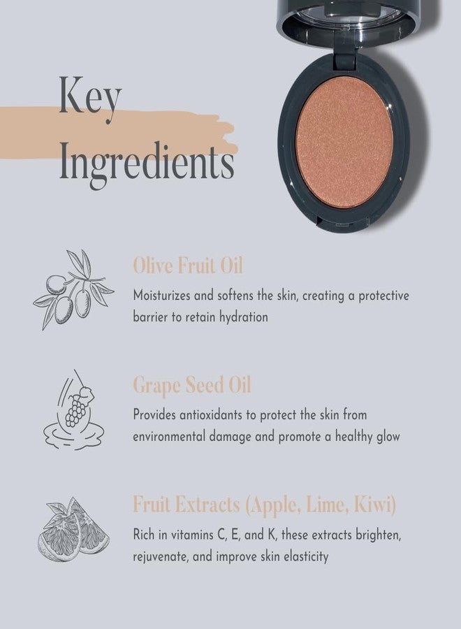 دوم بيوتي أحمر خدود تشيك إنفي من دوم بيوتي - غني بالفيتامينات ومضادات الأكسدة، يدوم طويلاً، قابل للتطبيق بطبقات، لمسة نهائية ناعمة، منتج تجميل نظيف - بودرة أحمر خدود تاهيتيان سانست 0.88 أونصة - Image 3