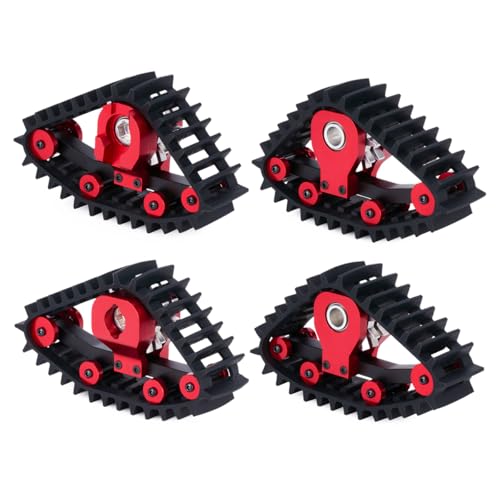 FACCNOY 4pcs Snow Tracks Wheel Tires for 118 RC Crawler Car Traxxas TRX4M Upgrade Parts Red - Image 1