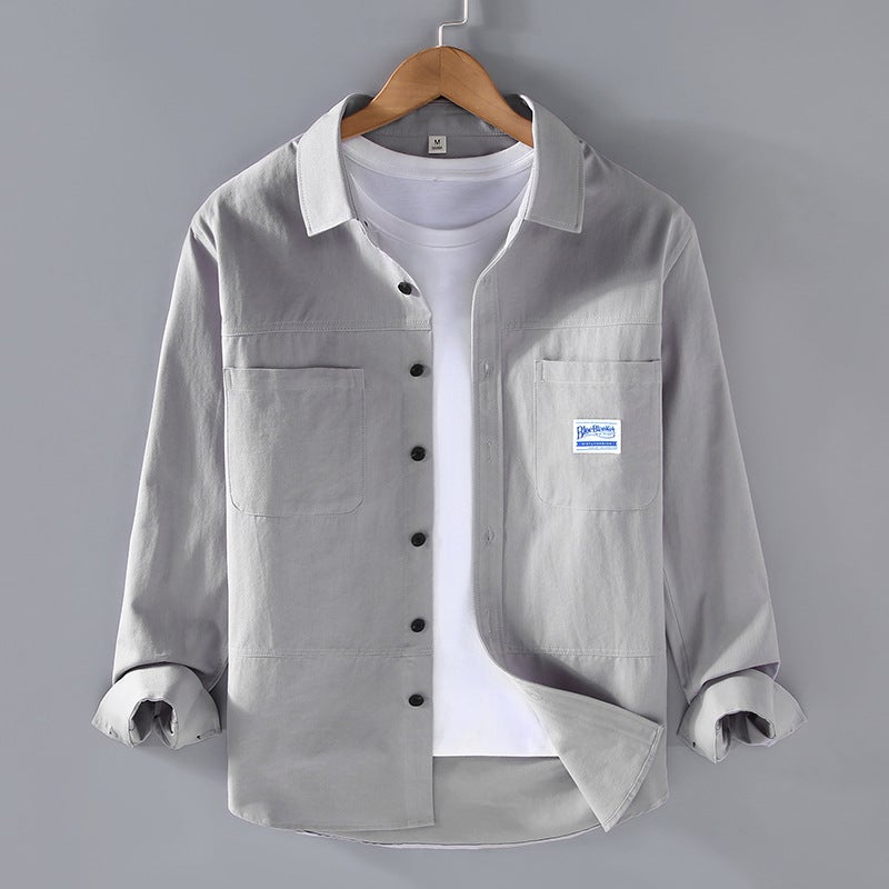 2354 Workwear Shirt Coat Men'S Casual Shirt Fashion Fashion Brand Ruoshuai Youth Shirt Men - Image 3