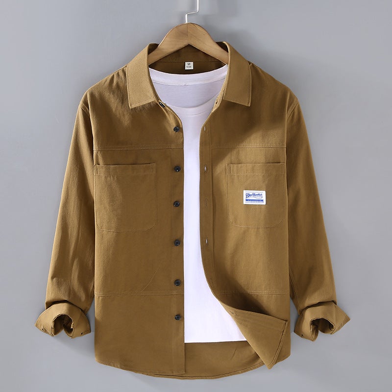 2354 Workwear Shirt Coat Men'S Casual Shirt Fashion Fashion Brand Ruoshuai Youth Shirt Men - Image 2