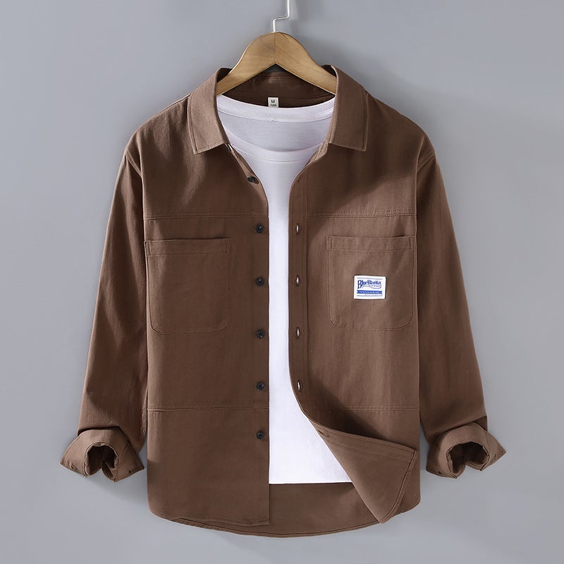 2354 Workwear Shirt Coat Men'S Casual Shirt Fashion Fashion Brand Ruoshuai Youth Shirt Men - Image 1
