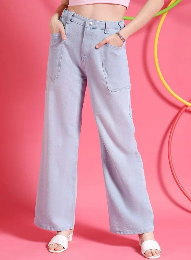 Women Boxy Fit Printed High Rise Jeans