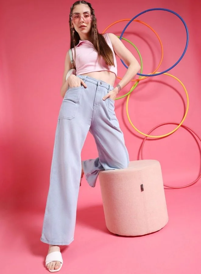 Freehand  Women Boxy Fit Printed High Rise Jeans  | Best Price UAE