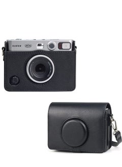 SYOSI Case for Fuji Mini EVO ,Camera Case Compatible for Fuji Mini EVO Camera with Adjustable Shoulder Strap in Black Lychee Texture Horizontal Style  - Image 1