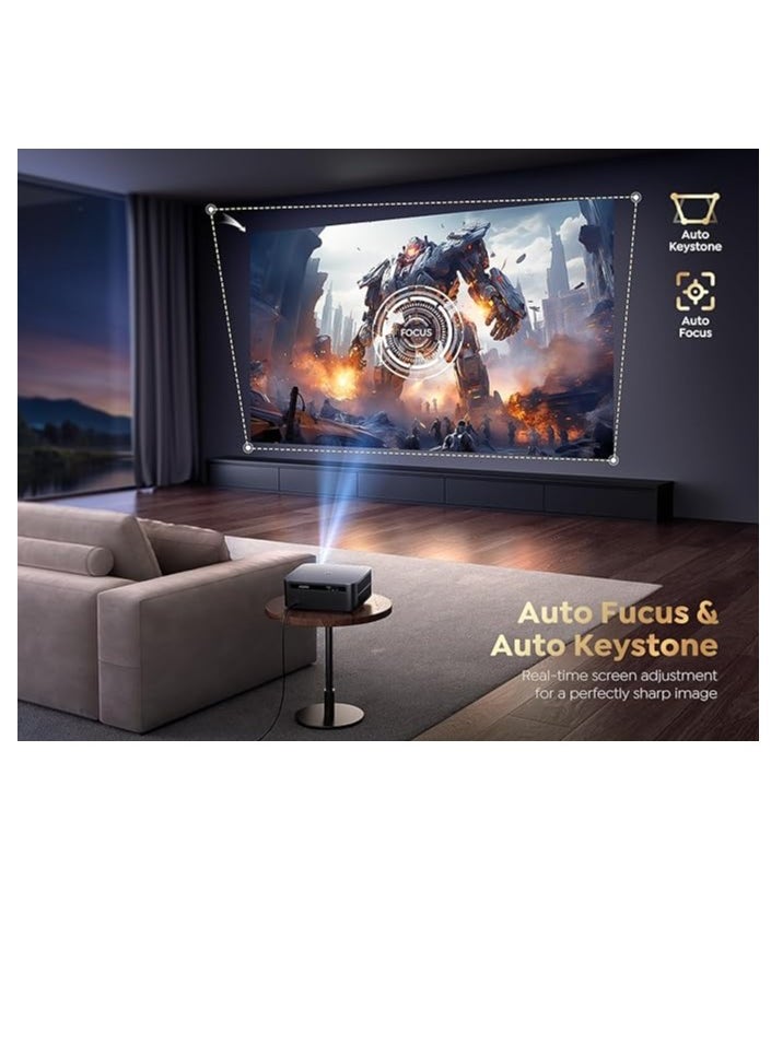 Generic 4K Smart Video Projector with Official Netflix, 1200 ANSI Lumens, Auto Focus, WiFi 6, Bluetooth, Voice Control, Zoom 50% – Full HD 1080P Home Theater/Outdoor/PPT – Google TV Enabled  - Image 5