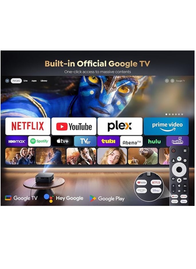 Generic 4K Smart Video Projector with Official Netflix, 1200 ANSI Lumens, Auto Focus, WiFi 6, Bluetooth, Voice Control, Zoom 50% – Full HD 1080P Home Theater/Outdoor/PPT – Google TV Enabled  - Image 3