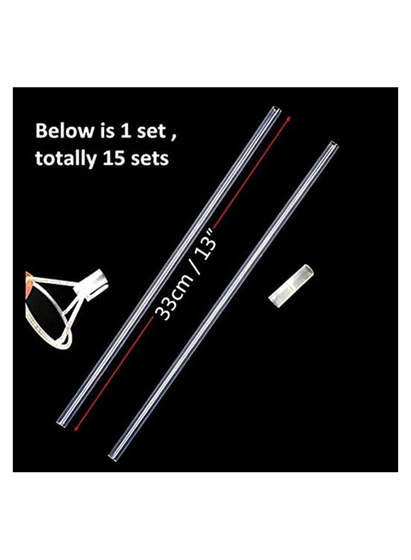 KASTWAVE Big Balloon Stick with Cups, 15 Pcs Long Clear Balloon Holder for LED Bobo Balloons 27" Long Balloon Stick for Party and Wedding Decoration Birthday Wedding Anniversary - Image 5