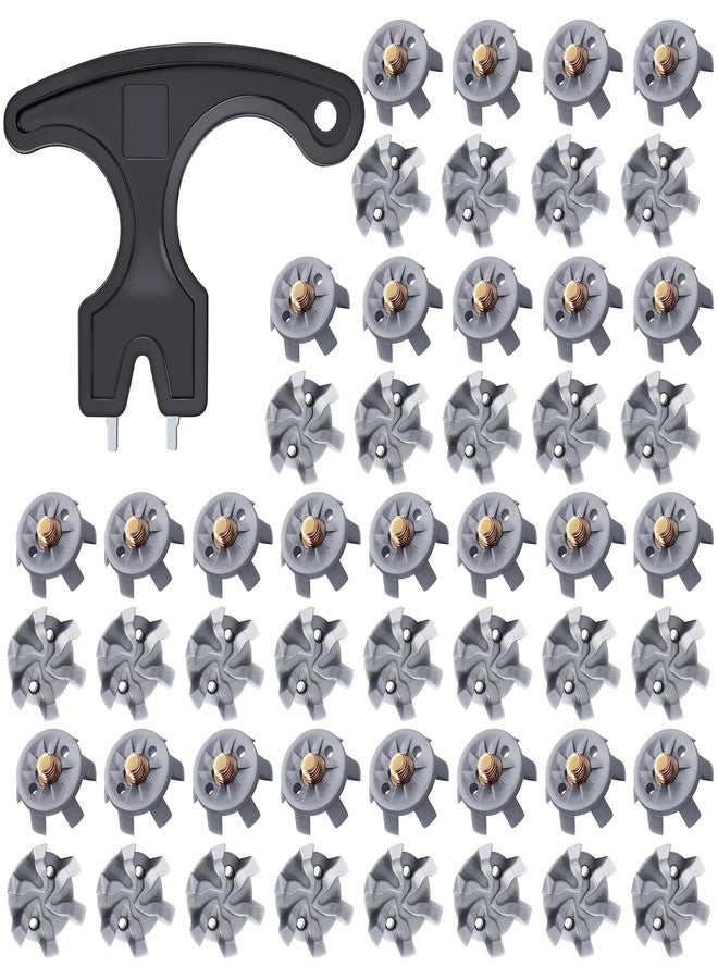Acebirdie 51 Pcs Golf Shoe Spikes Replacements Set Includes 50 Shoe Cleats Replacement & 1 Black Cleats Spanner Metal Thread Screw 6 mm Dia Golf Accessories - Image 1