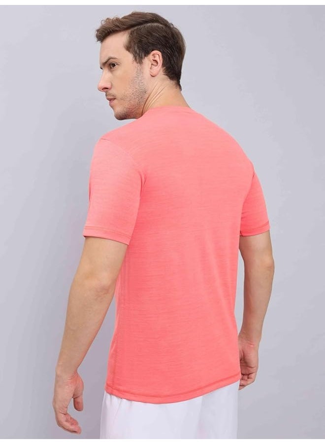 تكنوسبورت تي شيرت Active من البوليستر بقصة ضيقة للرجال من TECHNOSPORT - (OR40) عبوة من قطعة واحدة - Image 2