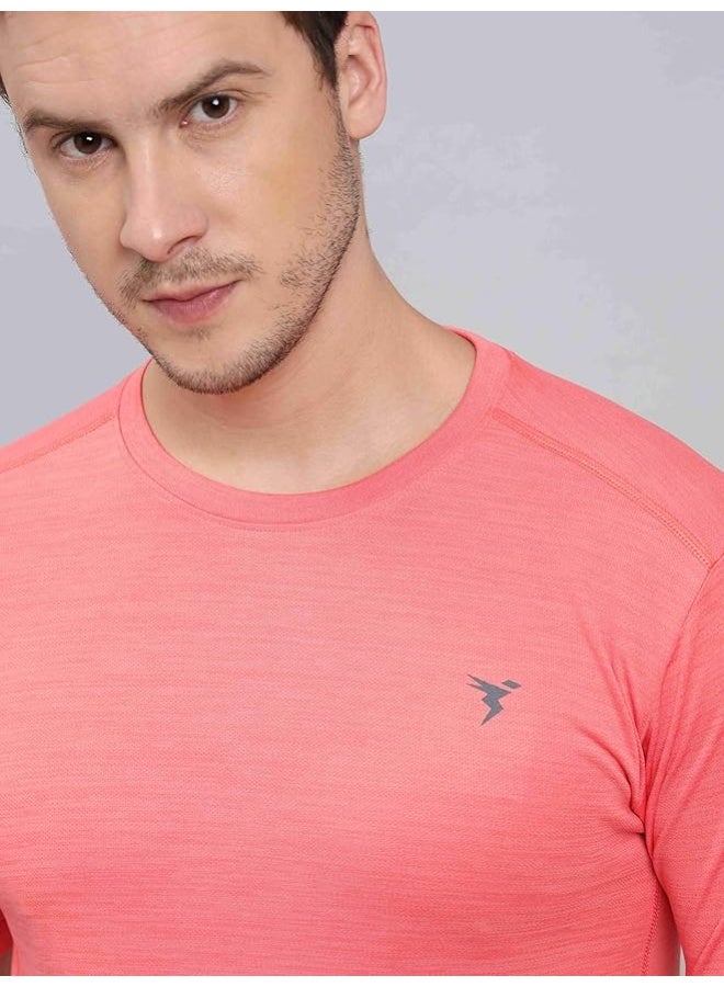 تكنوسبورت تي شيرت Active من البوليستر بقصة ضيقة للرجال من TECHNOSPORT - (OR40) عبوة من قطعة واحدة - Image 3