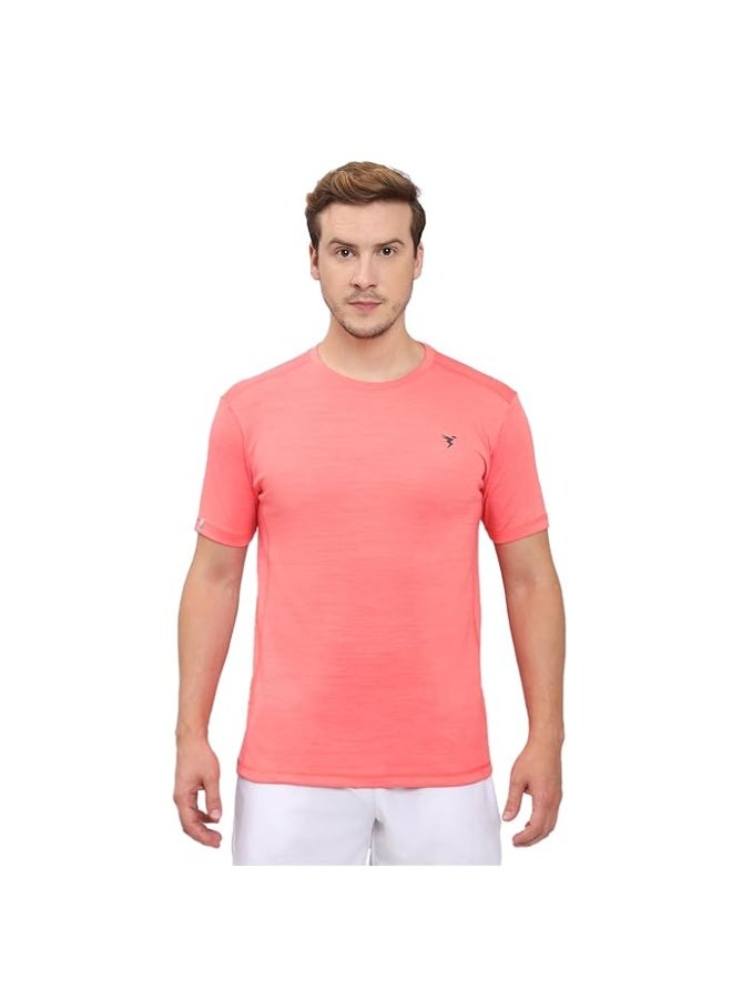 تكنوسبورت تي شيرت Active من البوليستر بقصة ضيقة للرجال من TECHNOSPORT - (OR40) عبوة من قطعة واحدة - Image 1