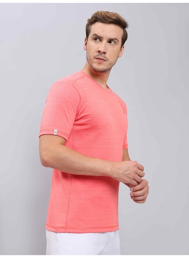 تكنوسبورت تي شيرت Active من البوليستر بقصة ضيقة للرجال من TECHNOSPORT - (OR40) عبوة من قطعة واحدة - Image 4