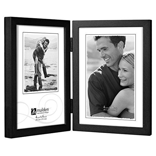 Malden International Designs Black Concept Wood Picture Frame, Double Vertical, 2-4x6, Black - Image 5