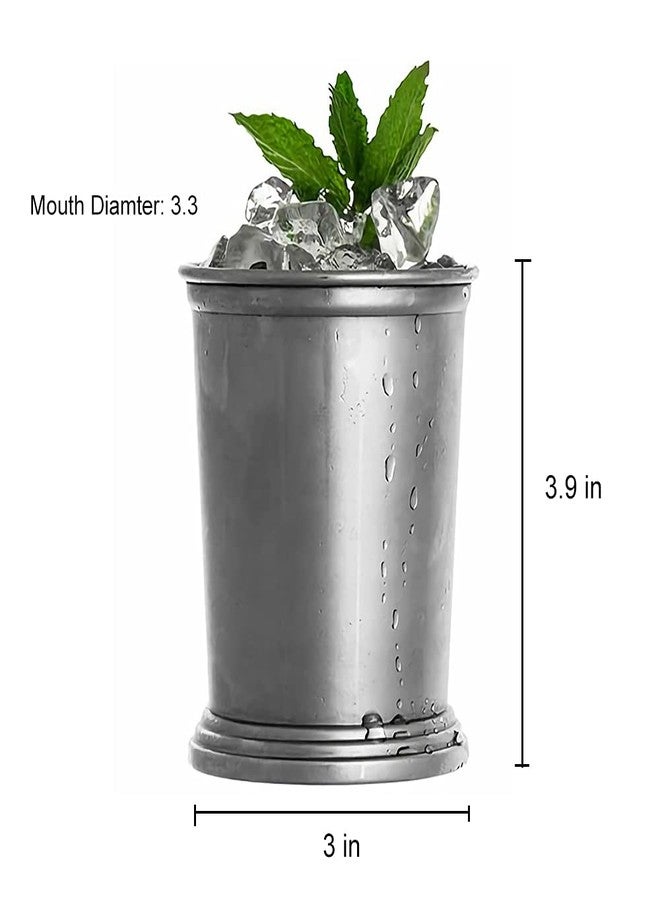 ZMCHE Julep Cup,Mint Julep Cup,Party Supplies, Stainless Steel Cups,Vintage,Silver Cocktail Tumbler - 12 oz, Silver - Image 2
