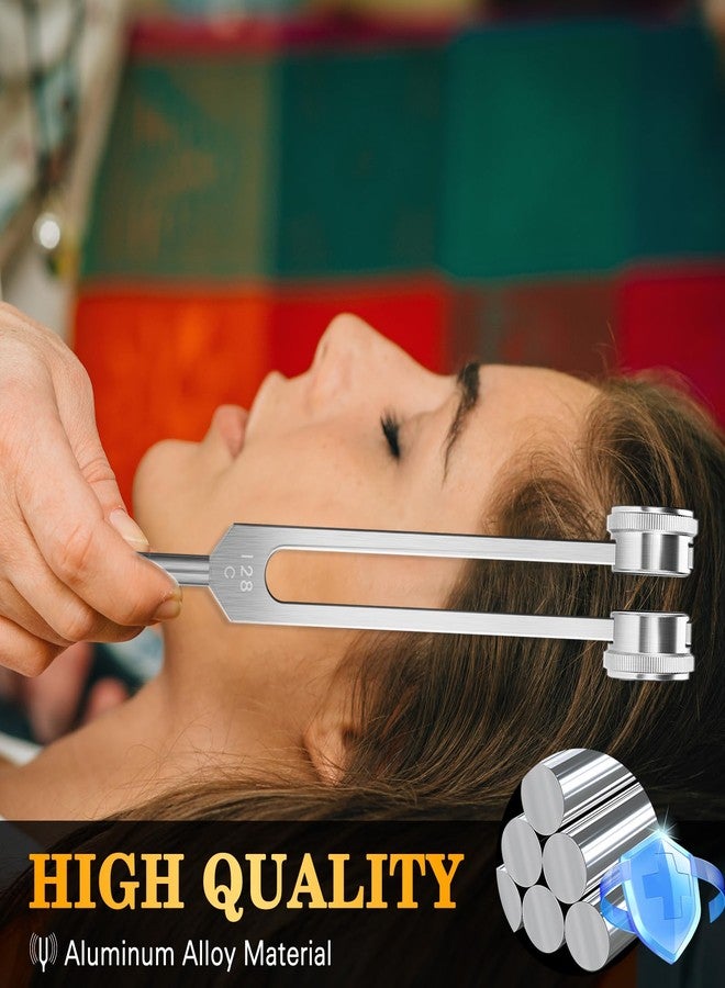 KAIGESZAD Tuning Fork 128hz with Reflex Hammer for Healing Chakra Set,Healing/Sound Therapy, Aluminum Alloy Sensory Tuning Fork Activator for Healing, Therapy Non Magnetic - Image 3