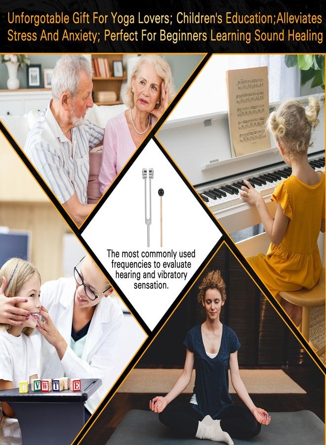 KAIGESZAD Tuning Fork 128hz with Reflex Hammer for Healing Chakra Set,Healing/Sound Therapy, Aluminum Alloy Sensory Tuning Fork Activator for Healing, Therapy Non Magnetic - Image 5