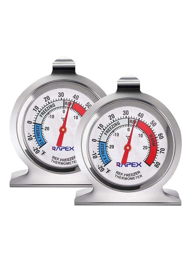 Royal Apex Stainless Steel Refrigerator And Freezer Thermometer Large 4Cm Dial -30 To 27C -20 To 80F Wide Base And Hook For Easy Placement 2 - Image 1