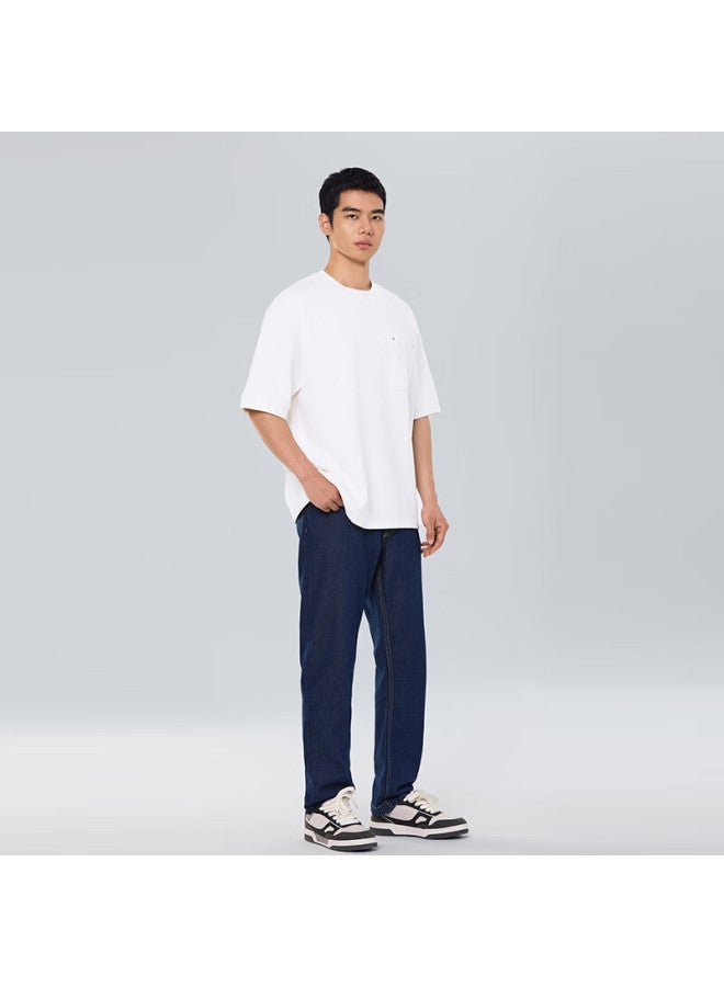 Markless Modal Air Layer Cloud-feel T-shirt For Men, Summer New Style Breathable Loose Men's Short Sleeve, 5651 White L - Image 2