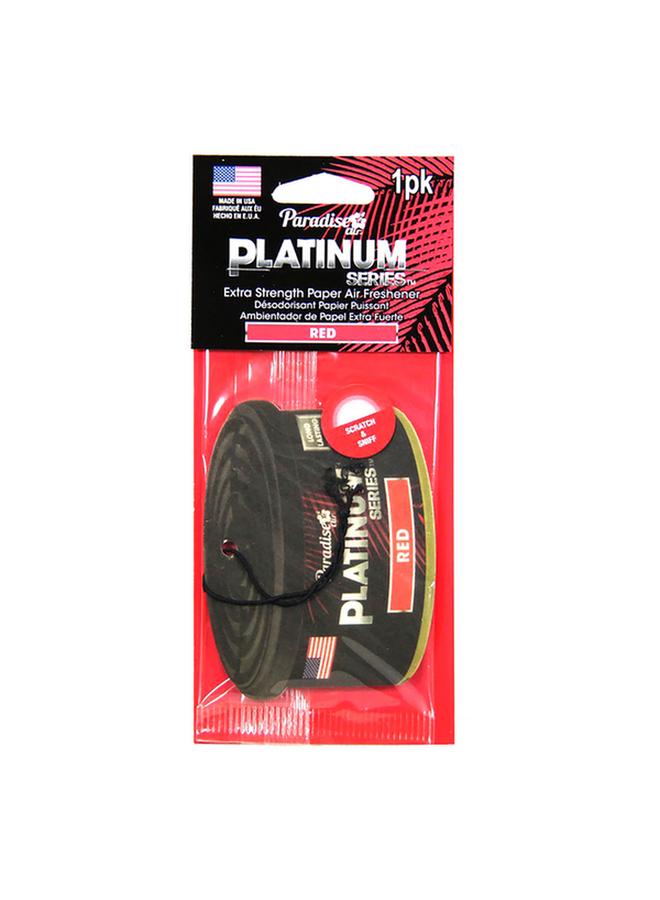 Paradise Platinum Series Long Lasting Red Paper Hanging Air Freshener Black - Image 1