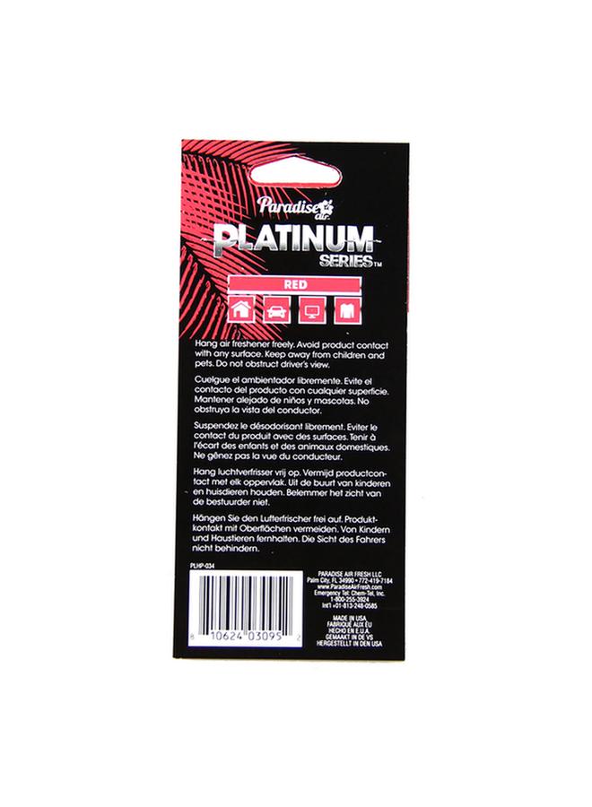 Paradise Platinum Series Long Lasting Red Paper Hanging Air Freshener Black - Image 2