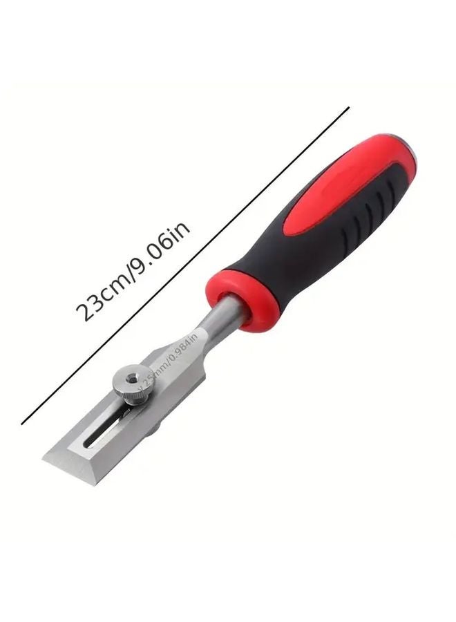 Adjustable 25mm Wood Limiting Chisel Durable Iron Carving Tool with Red Black Handle - Image 3