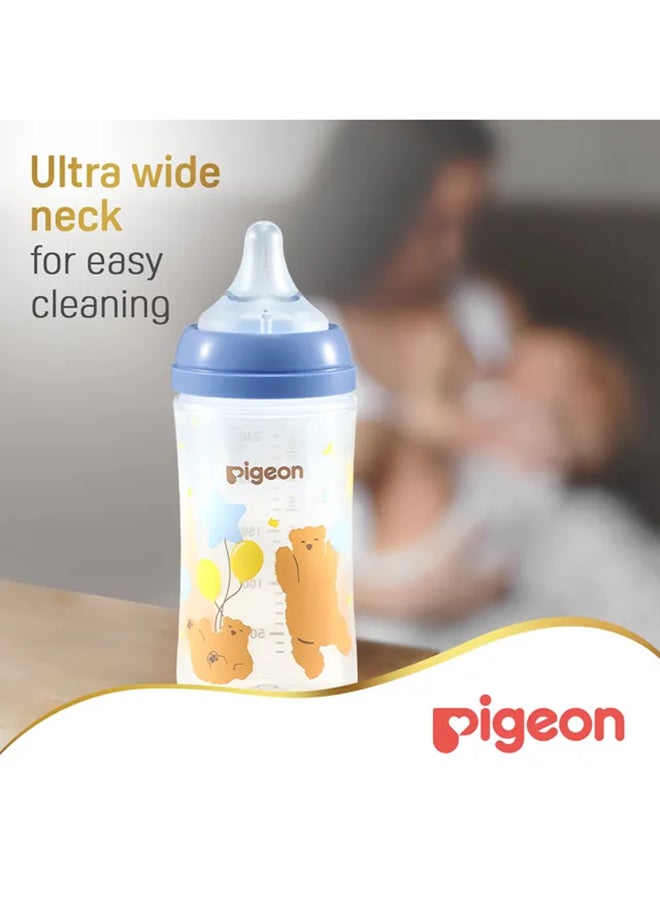 بيجون زجاجة رضاعة ناعمة بعنق واسع، صمام بيرستالتيك، حلمة مقاس ، خالية من ، للأطفال من عمر + أشهر،  مل - ألوان متنوعة - Image 3