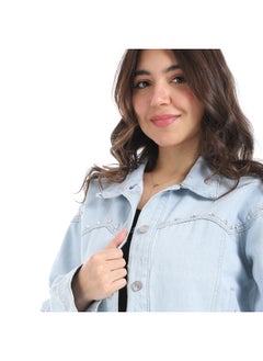 Coctail 17157-jeans jacket-Light blue  - Image 4
