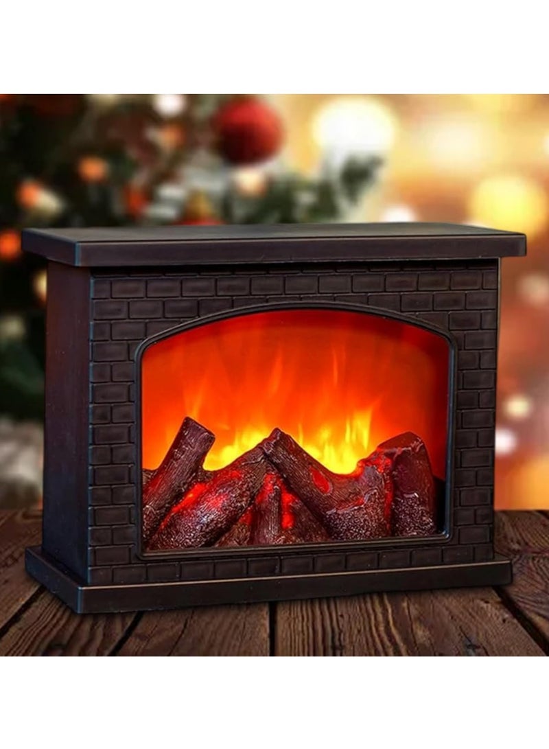 AiQi Simulation Flame Fireplace Light, USB Powered Ambient Light, Mini Fireplace Design with Dancing Flame Effect for Home and Holiday Decoration - Image 1
