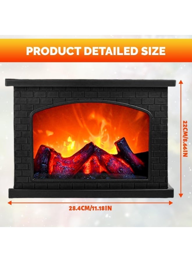 AiQi Simulation Flame Fireplace Light, USB Powered Ambient Light, Mini Fireplace Design with Dancing Flame Effect for Home and Holiday Decoration - Image 2