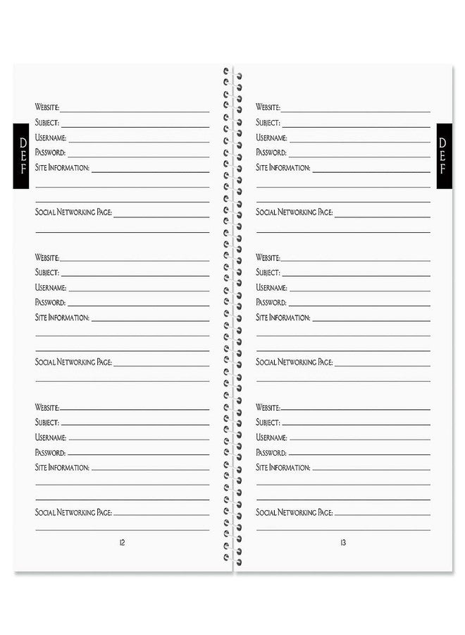 Current By The Sea Password & PIN Keeper Book, 94 Pages, 5” x 8.5” Size Spiral Bound, Soft Cover Internet Organizer for Offline Website, Login, & Username Storage - Image 2