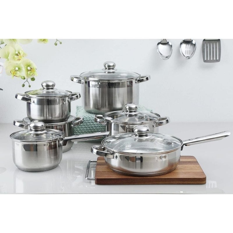 DANUBE HOME Wilson Stainless Steel 12-Piece Cookware Set - Image 1