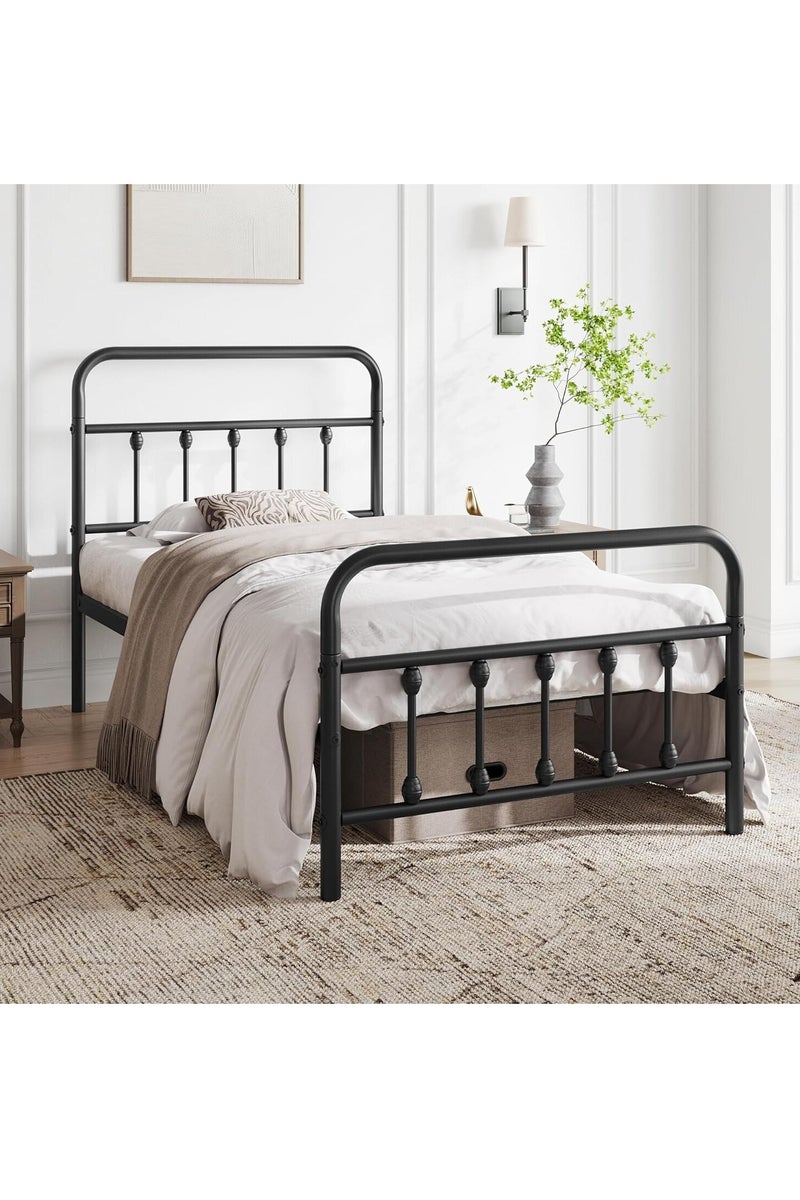 متجر ان زون سرير معدني متين نفر لون اسود || 190سم * 90 سم - Image 1