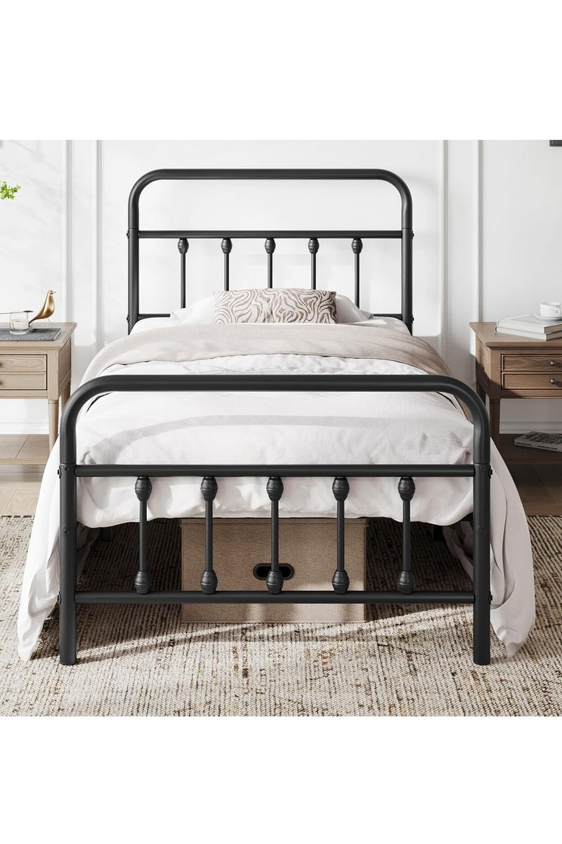 متجر ان زون سرير معدني متين نفر لون اسود || 190سم * 90 سم - Image 2