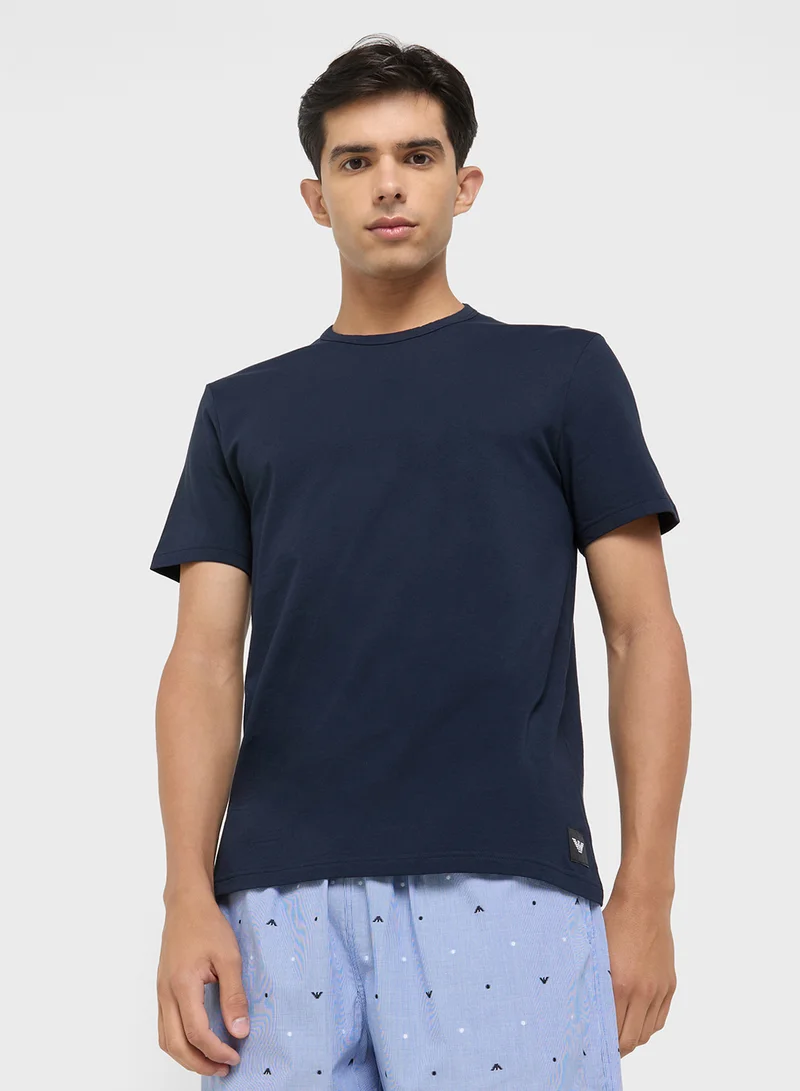 امبوريو ارماني 2 Pack Of Logo Crew Neck T-Shirt