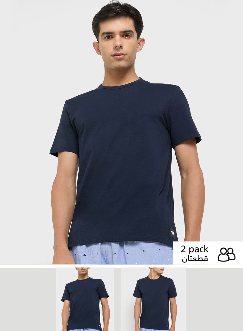 EMPORIO ARMANI 2 Pack Of Logo Crew Neck T-Shirt  - Image 1