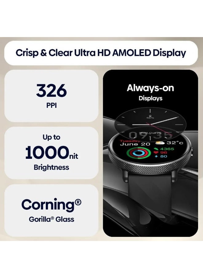 زيبليز Zeblaze GTR 3 Pro Voice Calling Smart Watch 1.43" AMOLED Display 316L Stainless Steel Frame Fitness Tracking Smartwatch، ذهب شامباني 0814171 - Image 4