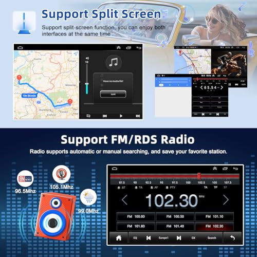 Katutude 9" Android 13 Car Stereo for CarPlay &Android Auto for Kia Rio 2018-2023 MK4 YB/SC Low End Double Din HD Touch Screen Multimedia Player with GPS Navi WiFi SWC FM Mirror Link Split Screen(2+32G) - Image 5