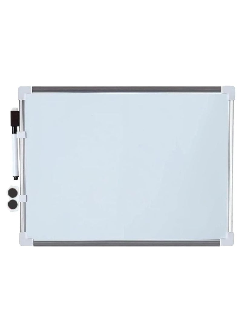 MARKQ Magnetic Whiteboard [35x50 cm] – Dry Erase White Board with Silver Frame, Perfect for Office, School, and Home  - Image 1