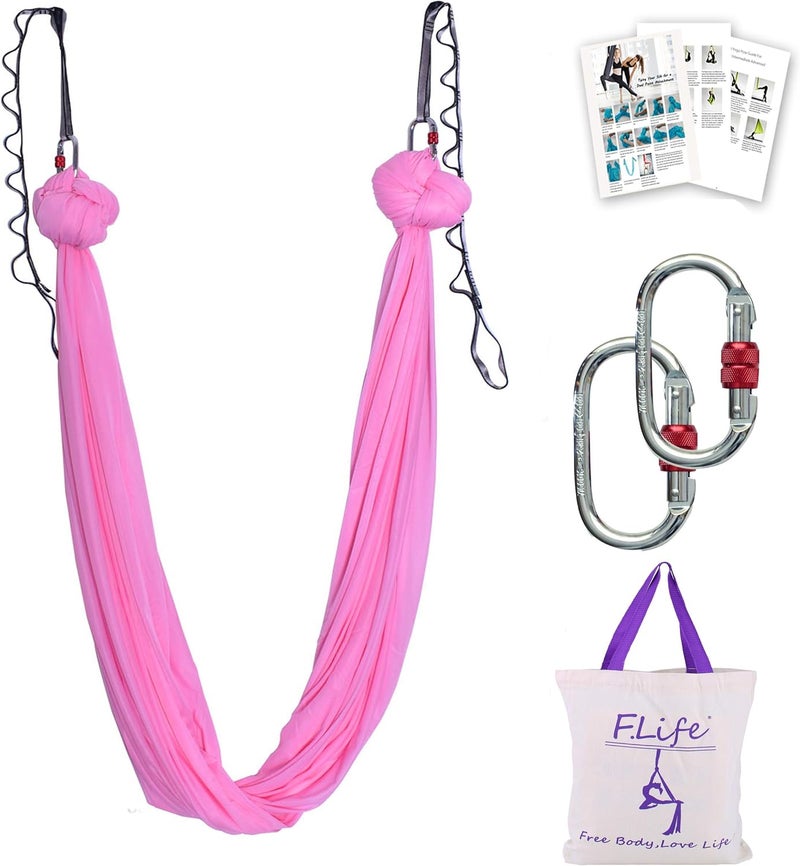 Flife Aerial Silk Yoga Hammock & Swing for yoga Inversion,Strength training,starter hardware kit - Image 1