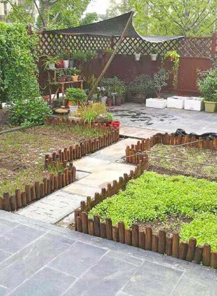 FFD Wooden Garden Border Fence Panels Edging Picket Fence Roll Border - Image 3
