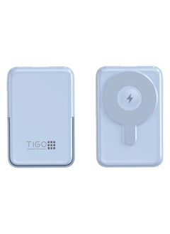 T I G O Magsafe Power Bank 10000mAh Wireless Portable Charger Fast Charging with Display, Mobile Phone PD 20W Wired Charging, iPhone Magsafe Charger Battery Pack for iPhone 12-16 Series, Samsung Blue  - Image 5